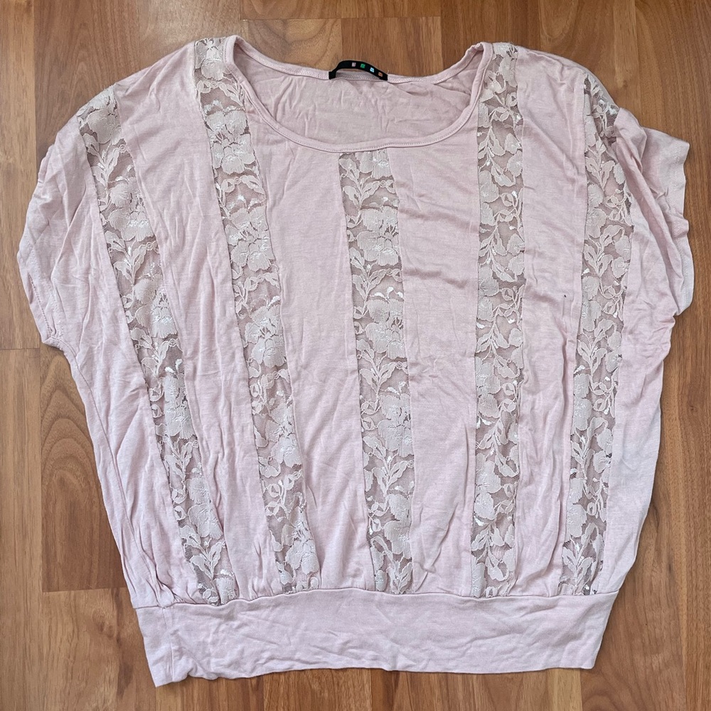 Bellatrix blush pink lace panel top